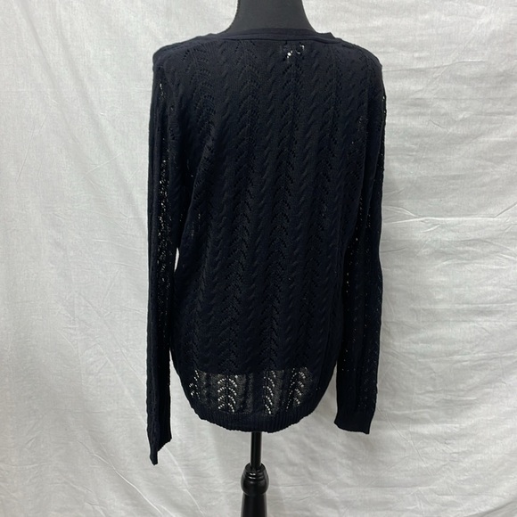 Croft and Barrow black knit pullover sweater, size X-Large - Picture 3 of 7